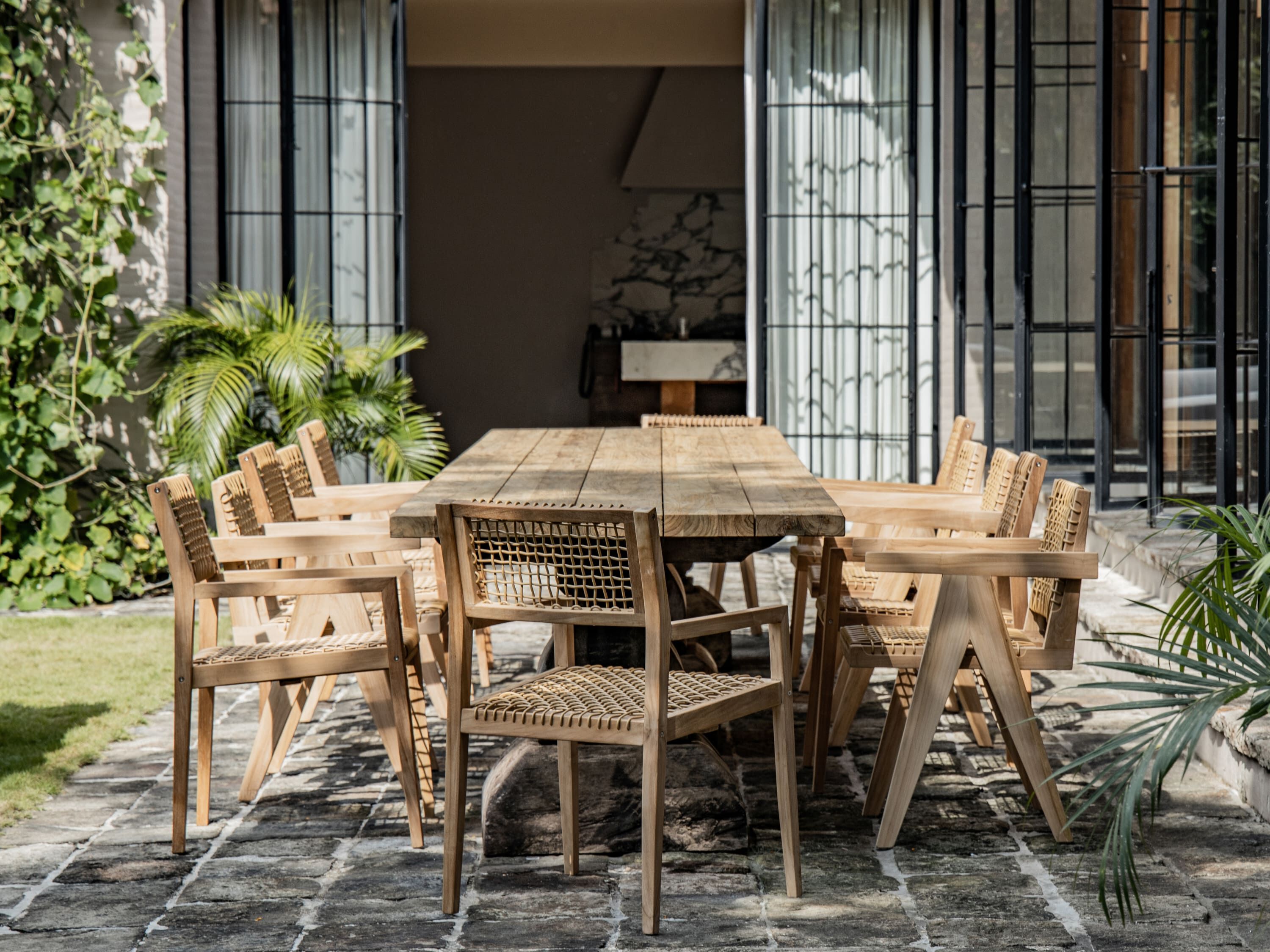 Садовый стул из тика и веревки с подлокотниками cbdesign Vienna Dining ARCH-00112530 - Вид №6