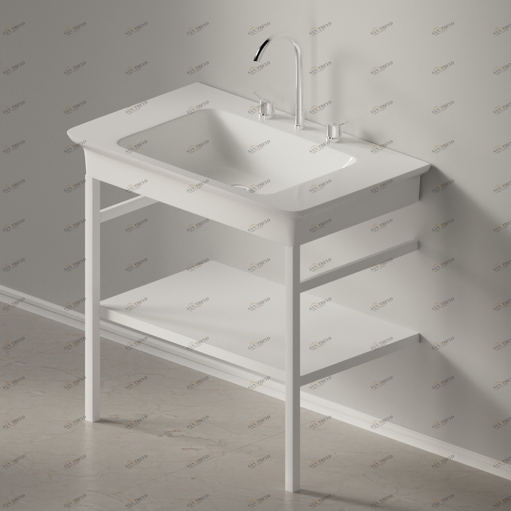 Металлическая консоль для раковины NOVECENTO XL белая матовая Agape ACER1072B