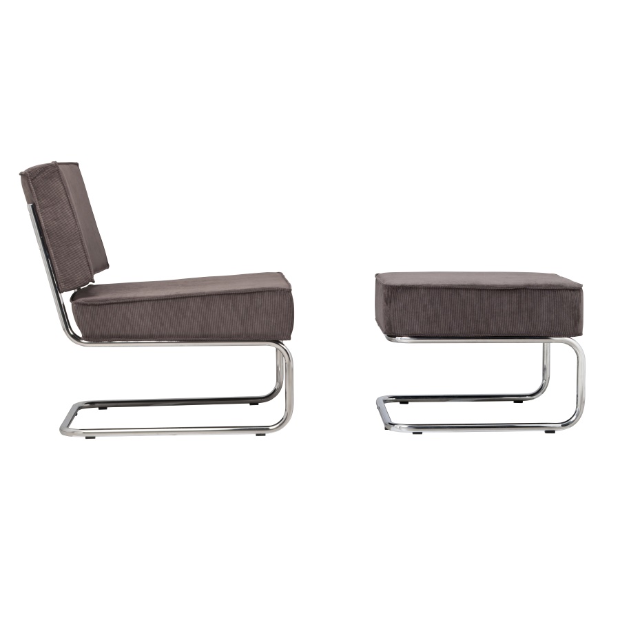Кресло Lounge Ridge Rib серое Zuiver 3100009 - Вид №12