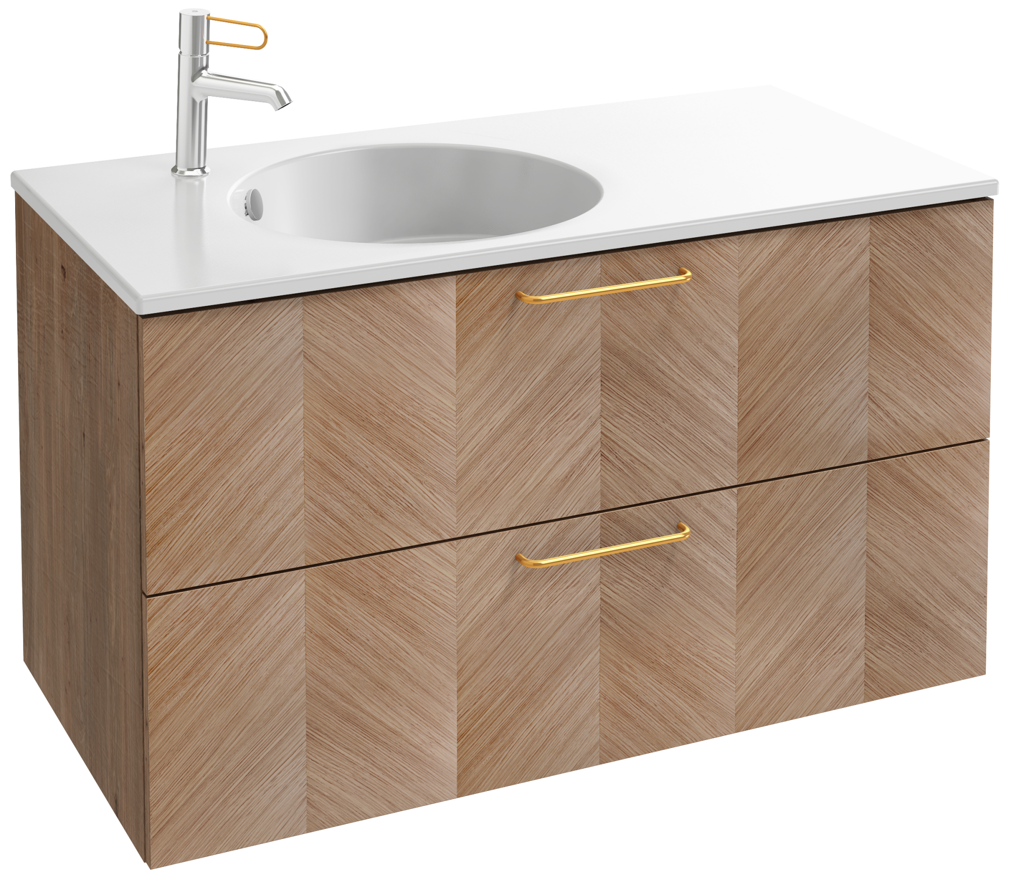 EB2524-R8-P14 Тумба под столешницу 100 см, 2 ящика, золотая ручка JACOB DELAFON ODÉON RIVE GAUCHE ODEON RIVE GAUCHE