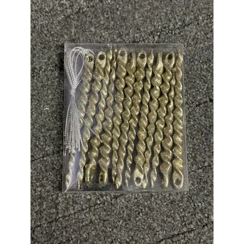 Елочная игрушка Сосулька KREAFORTA 2x11 см золотой 12 шт STLM-2034801