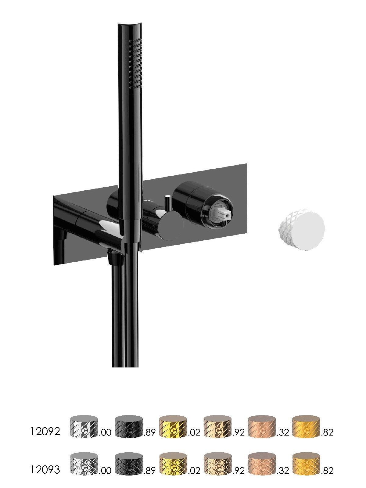 Настенный смеситель для ванны с 3 отверстиями и ручным душем Rubinetterie Frattini отдельная эстетика ARCH-00105690 - Вид №11