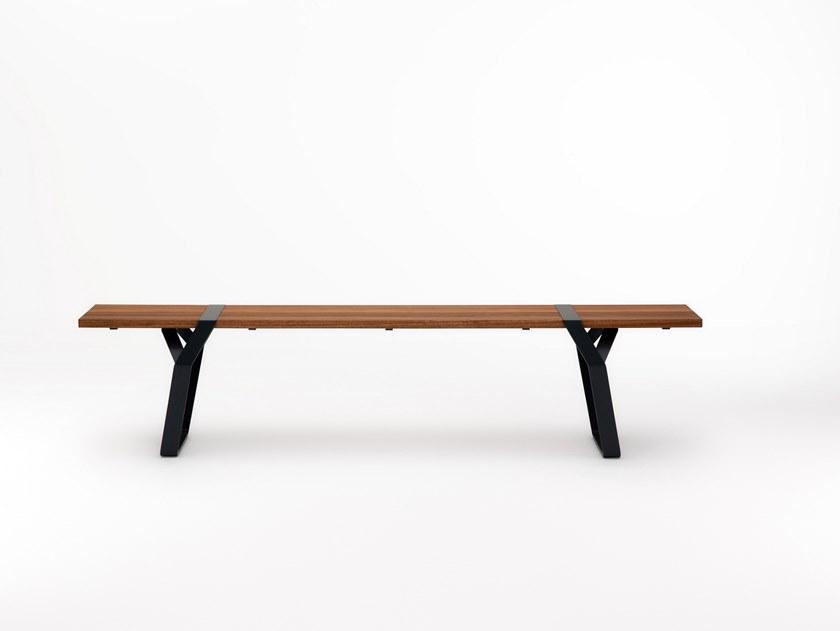 Ross Gardam Скамейка из стали и дерева Flint sun-id-1460226 - Вид №1