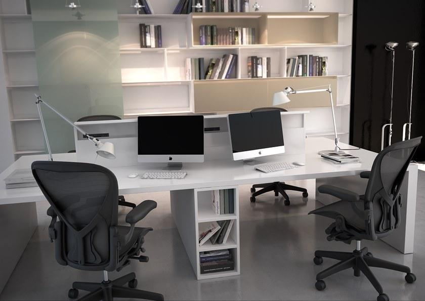 Elitable Стол из лакированного дерева с системой прокладки кабелей Star sun-id-1470038 - Вид №4