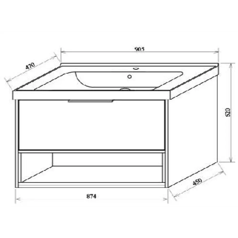 Тумба под раковину универсальная «Дана» 90 см, цвет дуб крафт белый SANFLOR STLM-2160335 - Вид №5