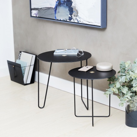 990116 Bull black/brown журнальный столик с круглой столешницей 42х38см;LIND DNA Мебель - Вид №1