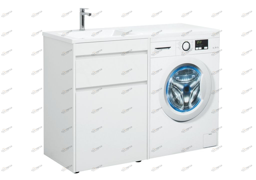 Тумба с раковиной Aquanet Токио 120 L белый (напольная, 1 ящик) 0023929000235499