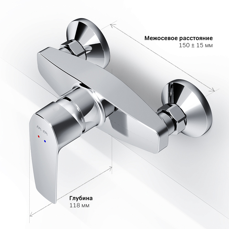 F90A20000 смеситель для душа хром шт. AM.PM Gem - Вид №4