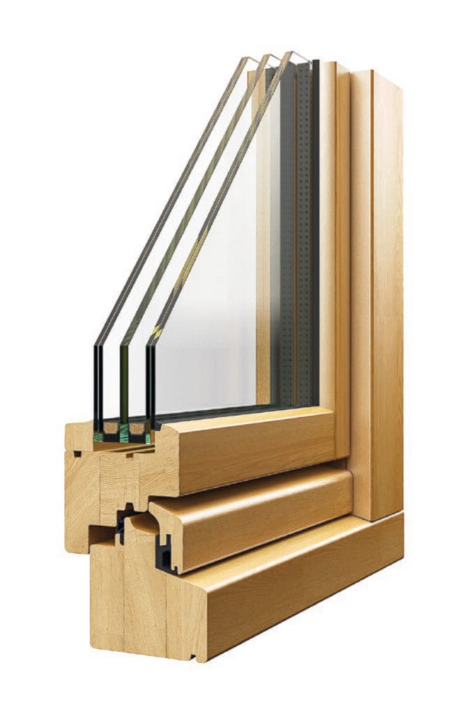 Ламинированное деревянное створчатое окно с тройным остеклением Caiframe TERMIK 80 SLIM ARCH-00048385 - Вид №2