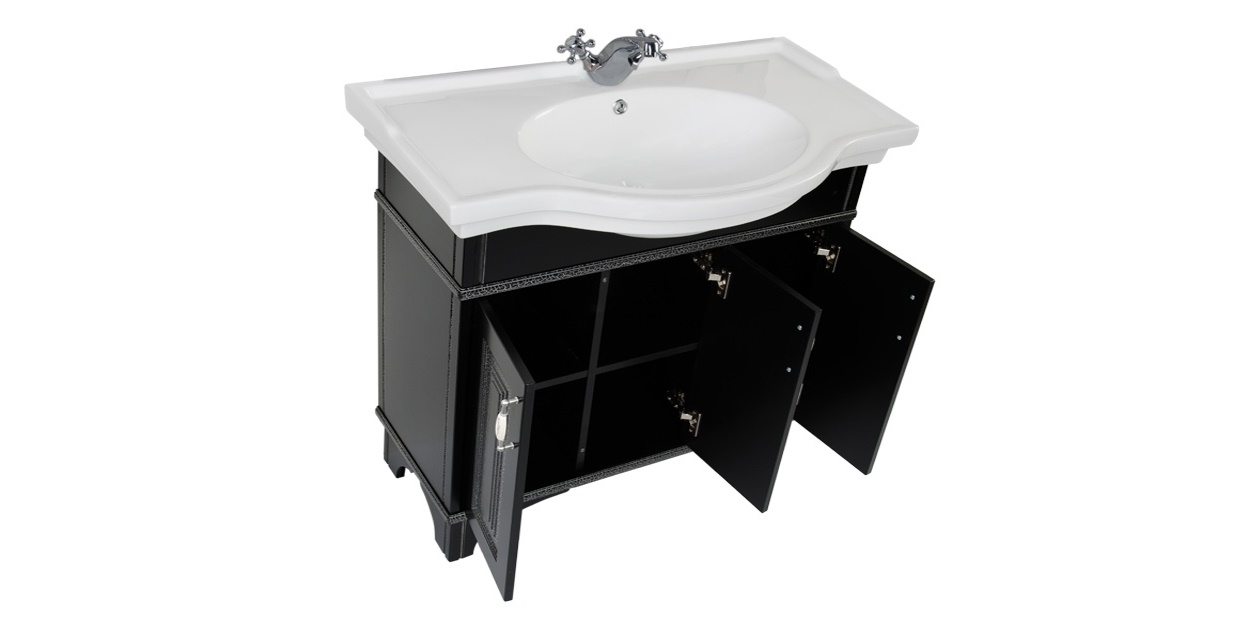 Комплект мебели Aquanet Валенса 100 черный краколет/серебро 00180455 - Вид №4