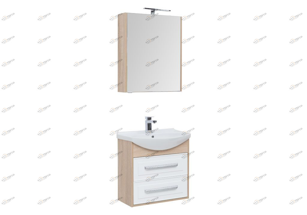 Мебель для ванной Aquanet Остин 65 дуб сонома/белый 00209014