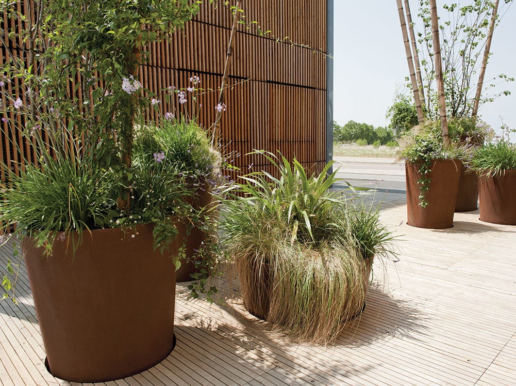 Круглый стальной плантатор Corten™ CYRIA GLAM II ARCH-00011466