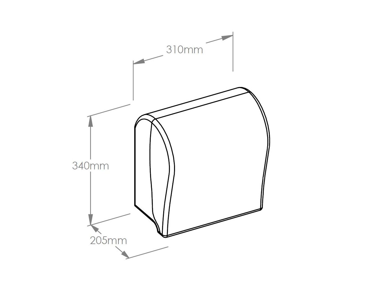 CUH322 Механический диспенсер для рулонных полотенец UNIQUE SOLID CUT EXCLUSIVE CARBON LINE Merida  - Вид №1