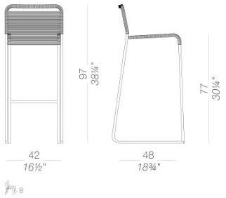 Lapalma Высокий табурет из полиэстера Aria S46 - Вид №4