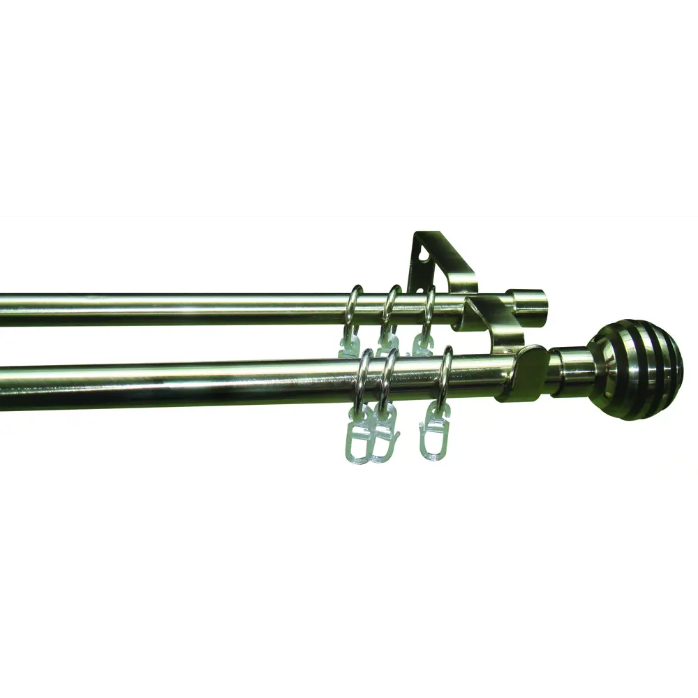 Карниз двухрядный Inspire раздвижной Диско 160-300 см цвет никель 13294431 STLM-2061703 