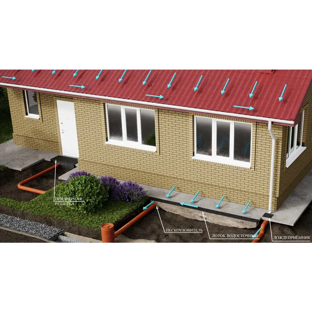 Лоток Standartpark Spark 2 пластиковый 1000x125x70 мм со стальной решеткой 84347370 STLM-2020804  - Вид №7