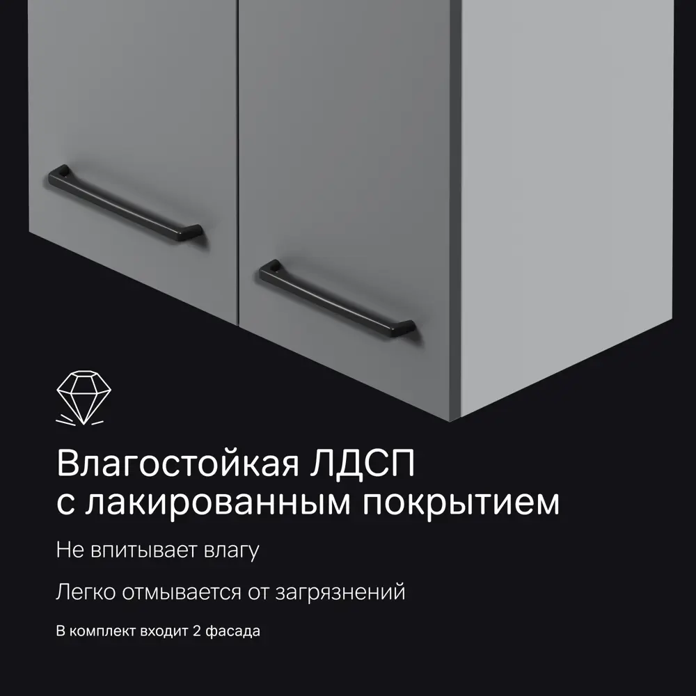 Комплект фасадов для пенала подвесного AM.PM Force M9FFCF0602GM 70x30 см влагостойкая ЛДСП цвет серый 2 шт 89394644 STLM-2175632  - Вид №4
