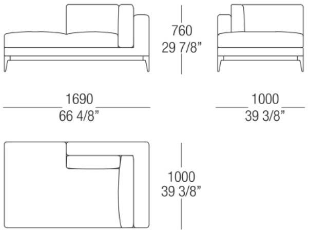 MisuraEmme Диван из ткани с полкой для журналов Misuraemme sun-id-1374520 - Вид №13