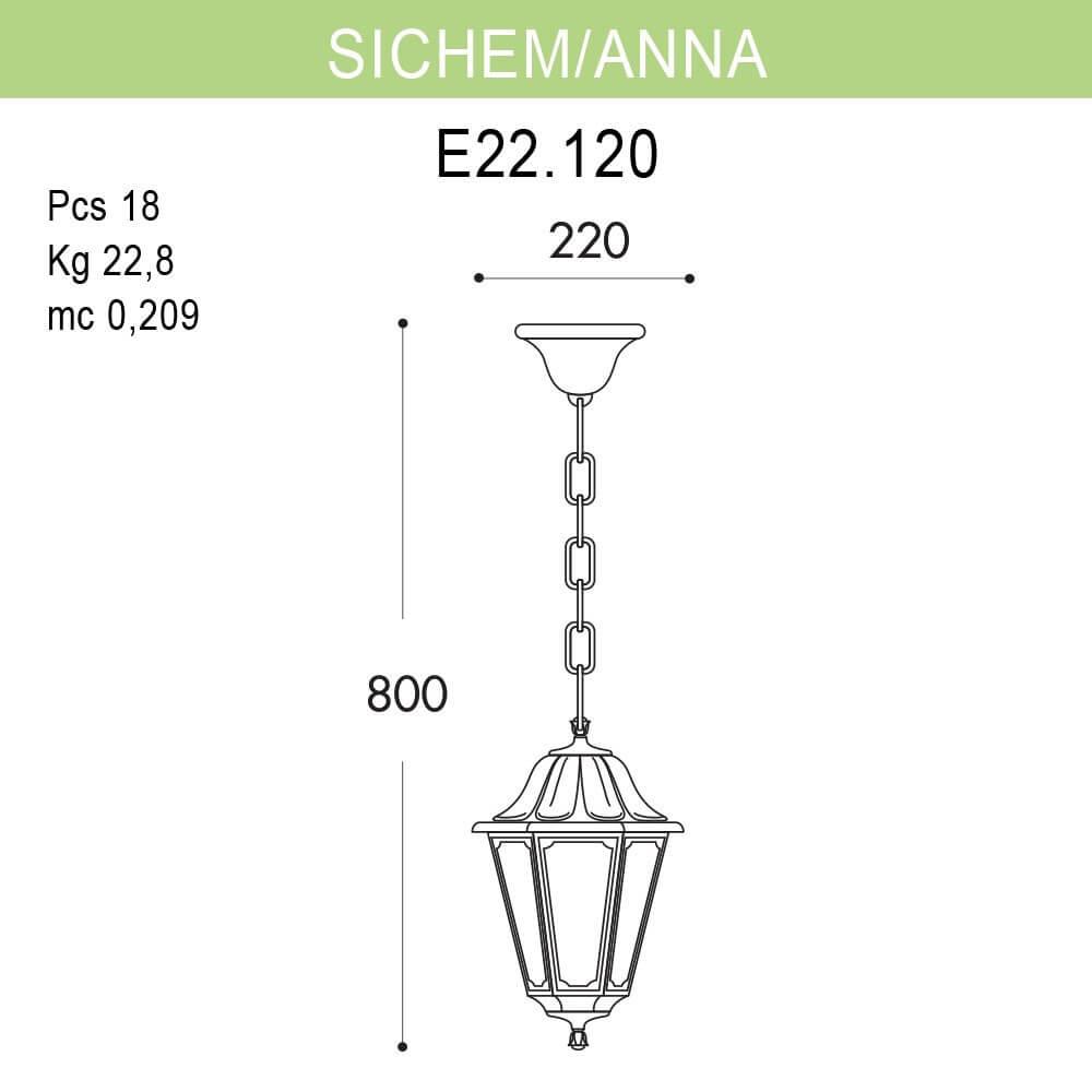 Уличный подвесной светильник Fumagalli Sichem/Anna E22.120.000.WXF1R FUMAGALLI ANNA 273207 Белый - Вид №1