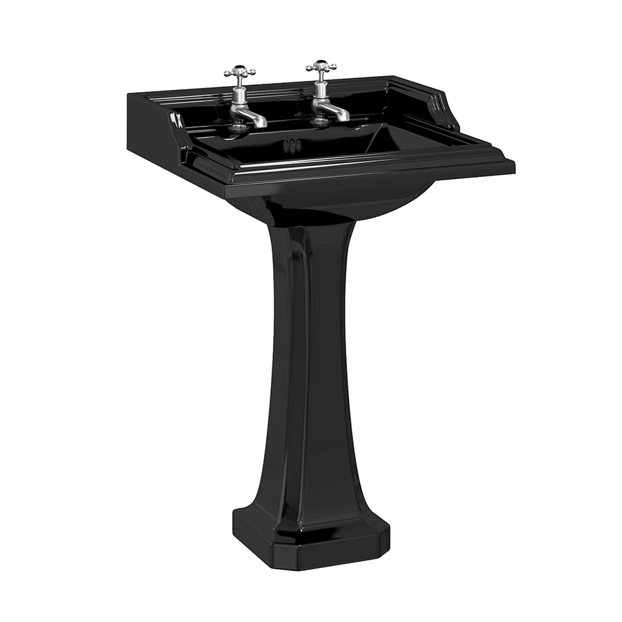 Burlington Classic Классическая раковина 65 см и классическая подставка Медичи с 3-мя отверстиями под смеситель B15 3TH M  - Вид №2