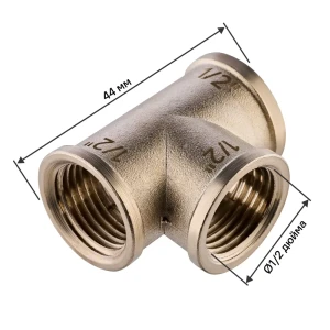 Тройник MONLID 1/2" ВР мм никелированная латунь