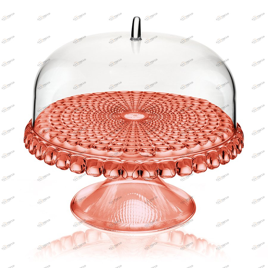 Тортовница круглая 30 см коралловая Tiffany S GUZZINI  00-3870220 Красный 