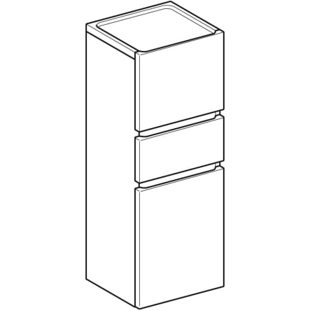 869031000 Шкафчик средней высоты Geberit Renova Plan с двумя дверями и одним выдвижным ящиком Geberit  - Вид №1
