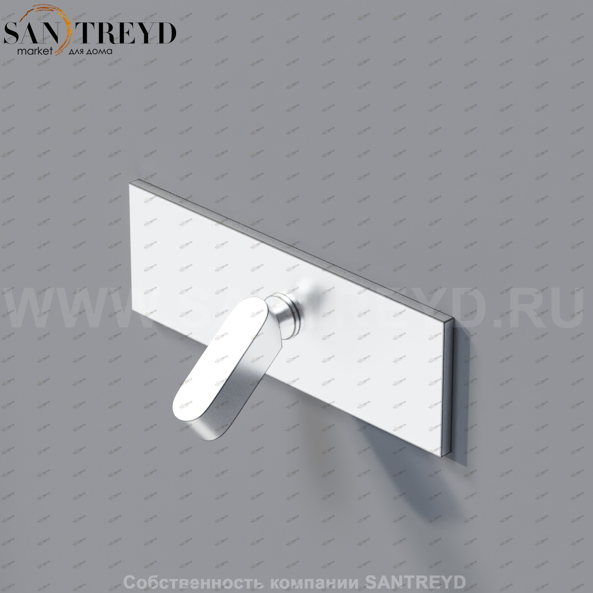 Agape SQUARE Встроенный однорычажный джойстиковый смеситель для душа хромированный матовый ARUB1113SP