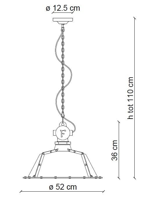 Промышленный стиль керамический подвесной светильник FERROLUCE Industrial ARCH-00041759 - Вид №2