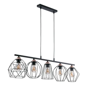 Светильник подвесной Eurosvet Galaxy 1649, 5 ламп, 24 м², цвет чёрный/медь