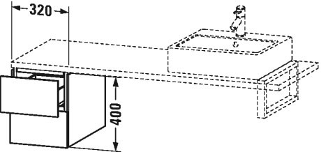 LC583505353 L-Cube Шкафчик для консоли Каштан темный, декор Duravit - Вид №1