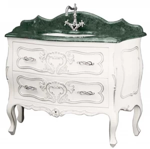 Тумба под раковину MIGLIORE Vittoria ML.VIT-BA115.BI.AG Bianco с декором Argento