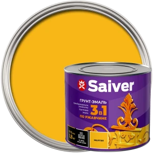 Грунт-эмаль по ржавчине 3 в 1 Saiver гладкая цвет желтый 1.8 кг 83402829 STLM-2166901