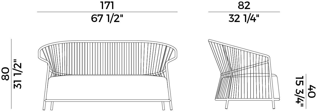 Potocco Веревочный садовый диван Ola 923/d - Вид №7