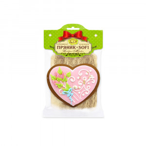 430 Пряник № 9 100 г Сердце с пожеланиями Пекарня Sofi