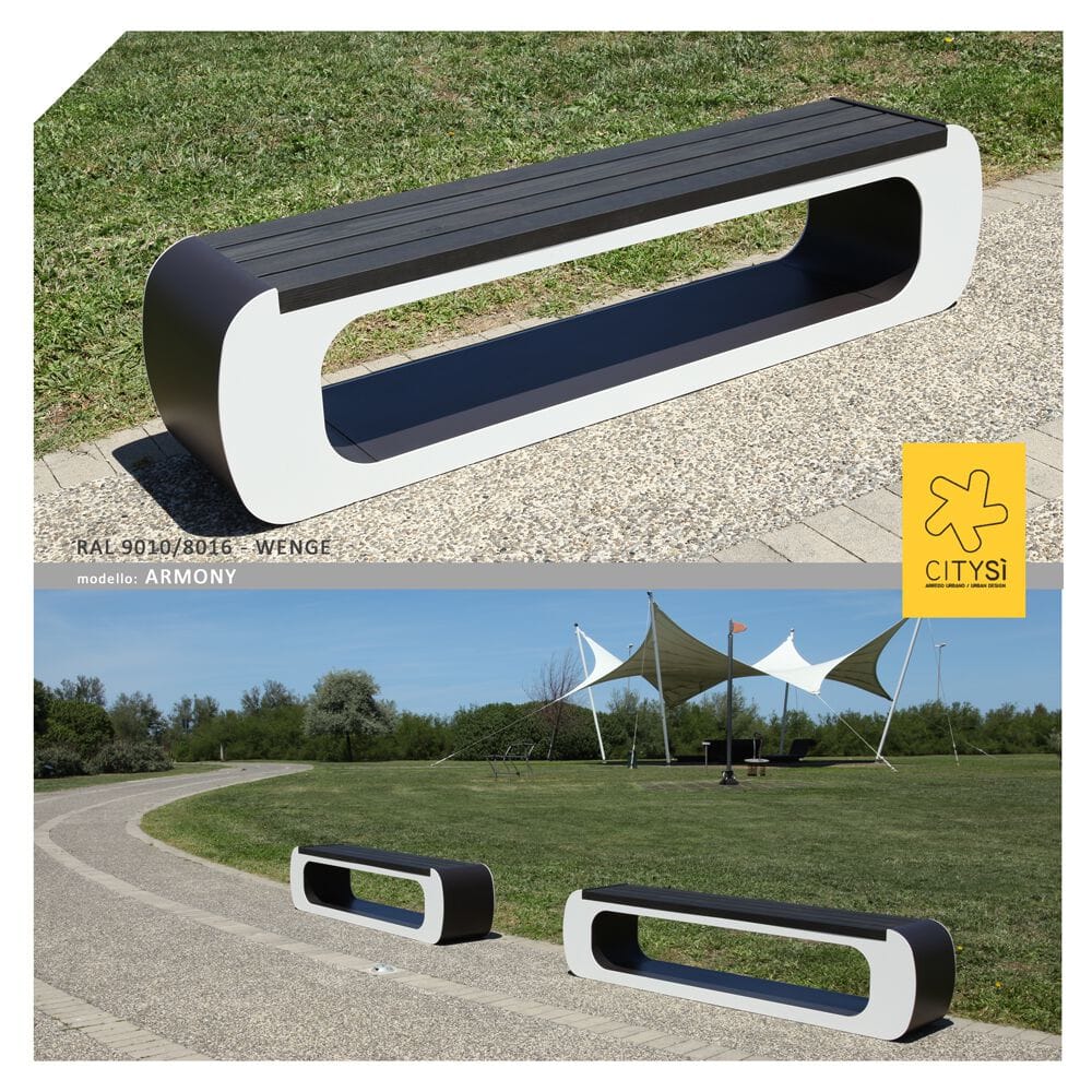 Стальная и деревянная скамья без спинки CITYSì ARMONY ARCH-00045270 - Вид №23