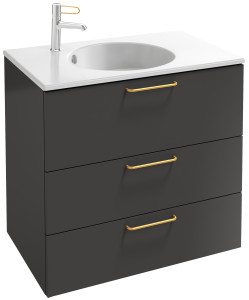 EB2532-R8-G1C Тумба под столешницу 80 см, 3 ящика, золотая ручка JACOB DELAFON ODÉON RIVE GAUCHE