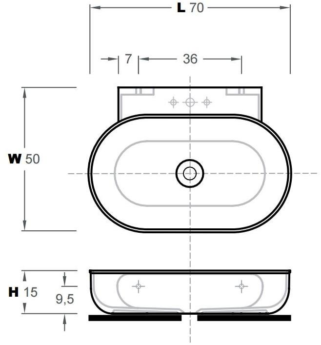 Pr003 / pr004 Подвесная раковина настенная овальная Inbani  белая  - Вид №2