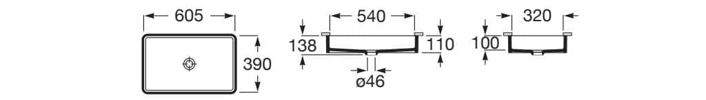 Керамическая прямоугольная встраиваемая раковина Roca Inspira ARCH-00090451 - Вид №7