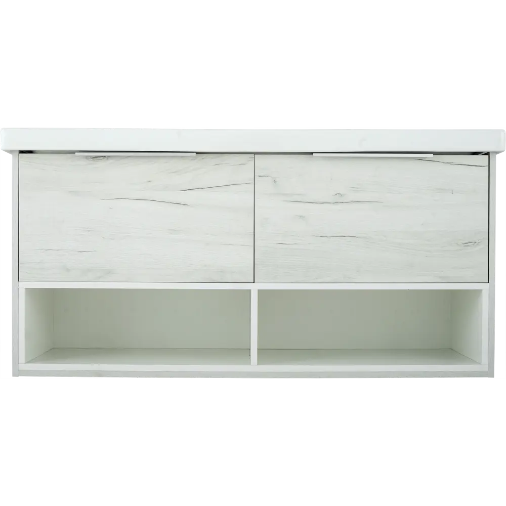 Тумба под раковину подвесная «Дана» 125 см цвет дуб крафт белый SANFLOR STLM-2017982