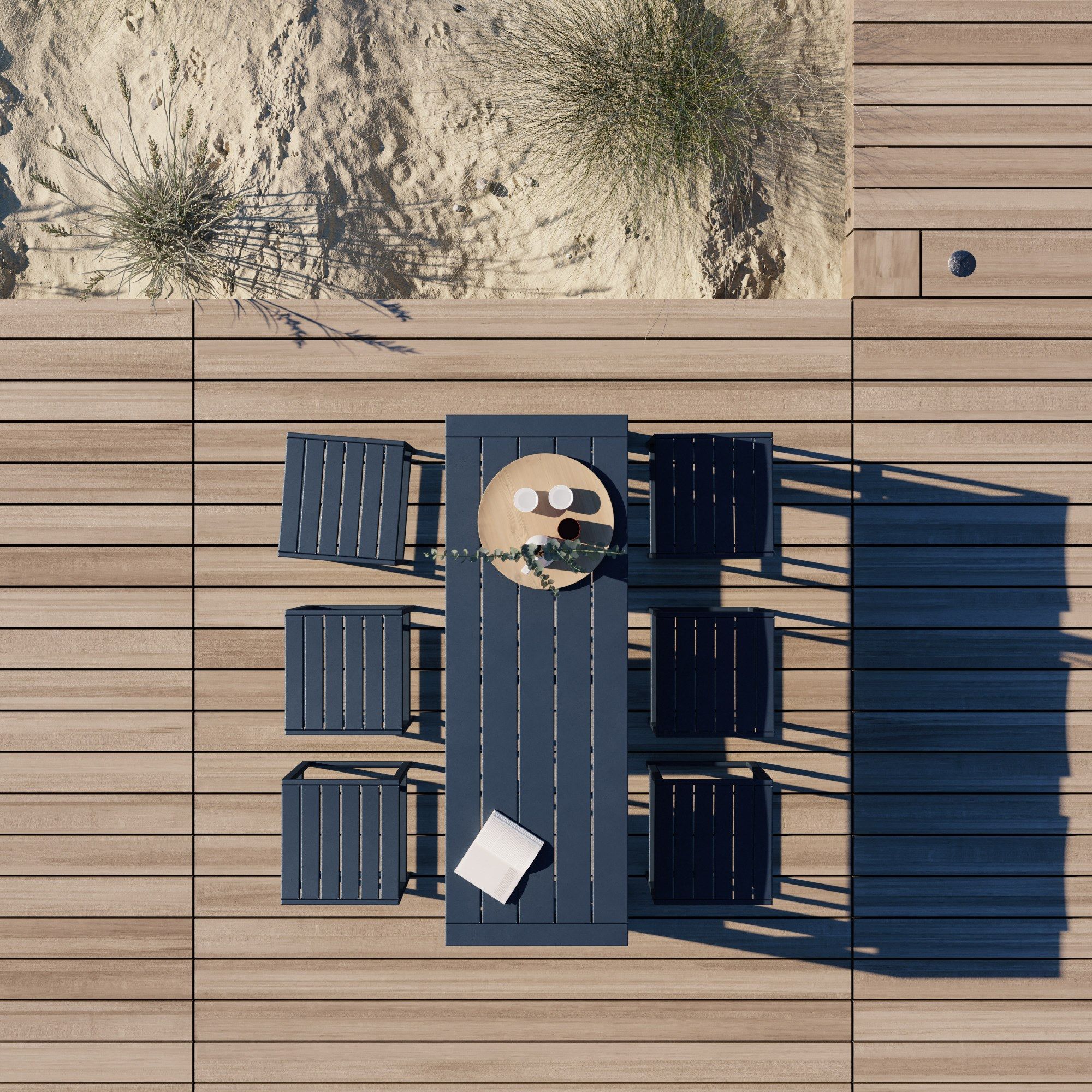 Высокий прямоугольный алюминиевый стол с порошковым покрытием Case Eos ARCH-00082338 - Вид №20