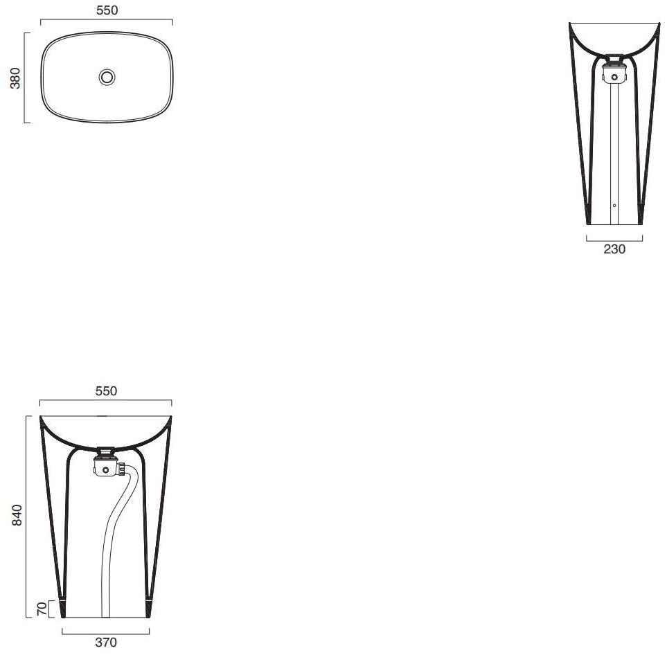 Напольная раковина стоящая овальная CERAMICA CATALANO Colori sun-id-1360107 - Вид №2