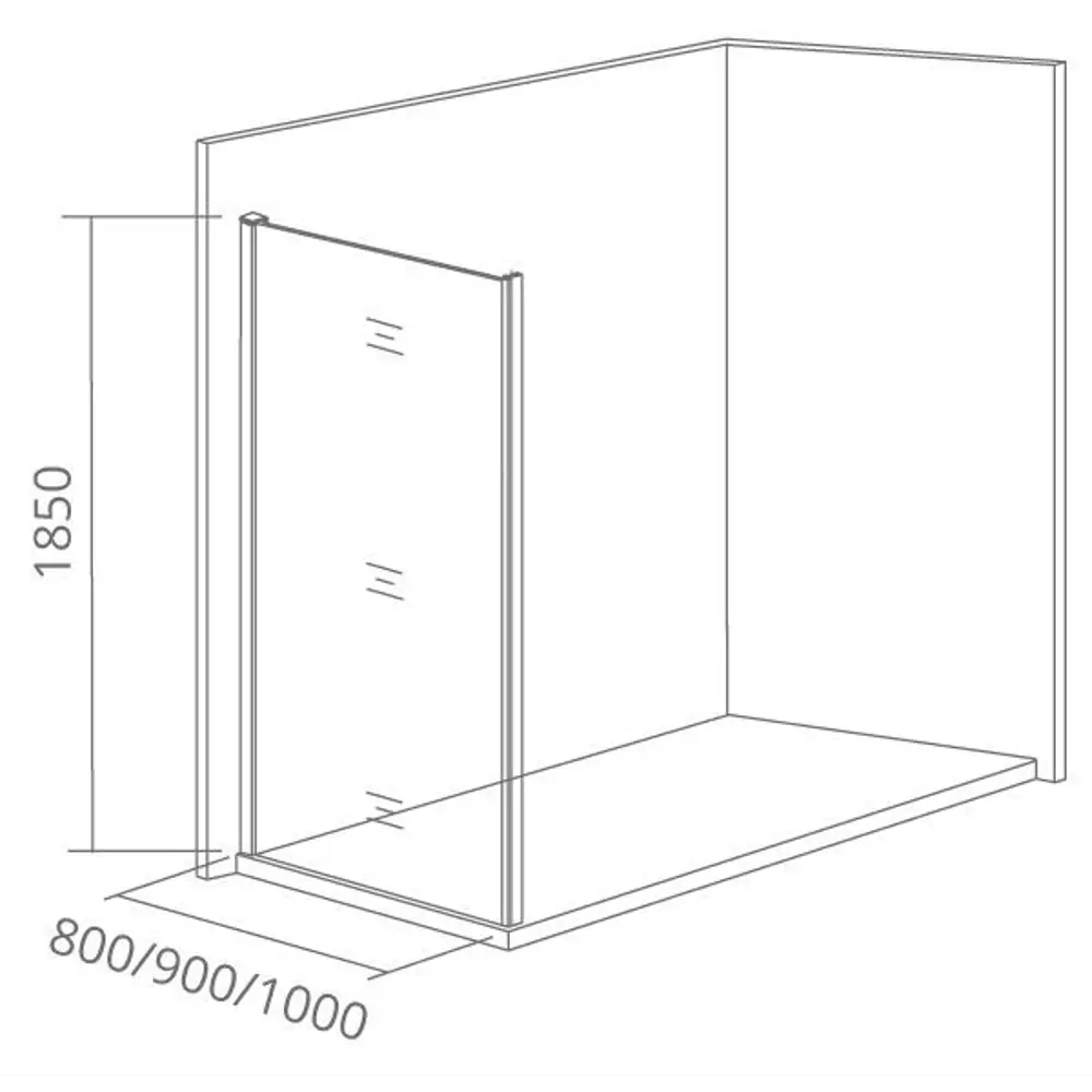 Душевая перегородка Makiato SP-100-C-В, 185x100 см черный профиль прозрачное стекло 84107361 STLM-2076440 Santreyd - Вид №5