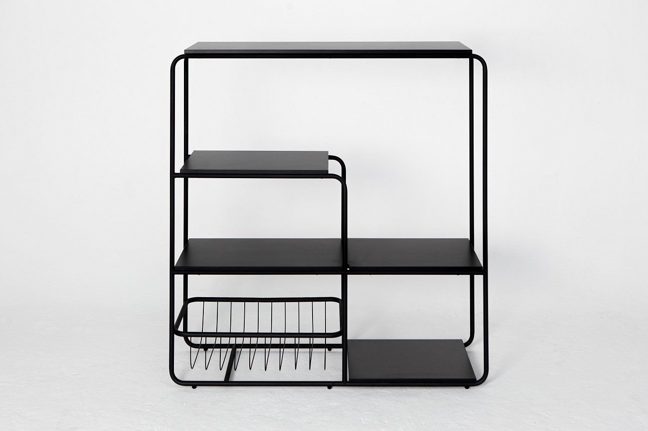 Стеллаж металлический с 4 полками черный Bauhaus by Varya Schuka WOODI  00-3966206 Черный  - Вид №1