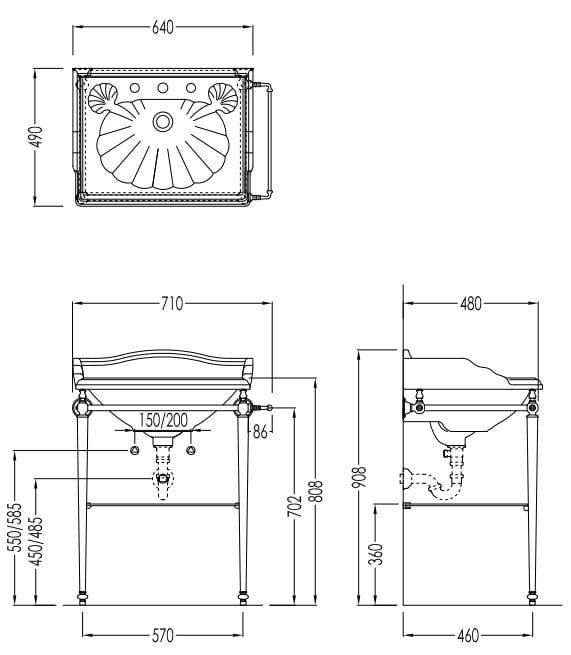 Хромированная латунная раковина Devon&Devon CAMBRIDGE ARCH-00119726 - Вид №2