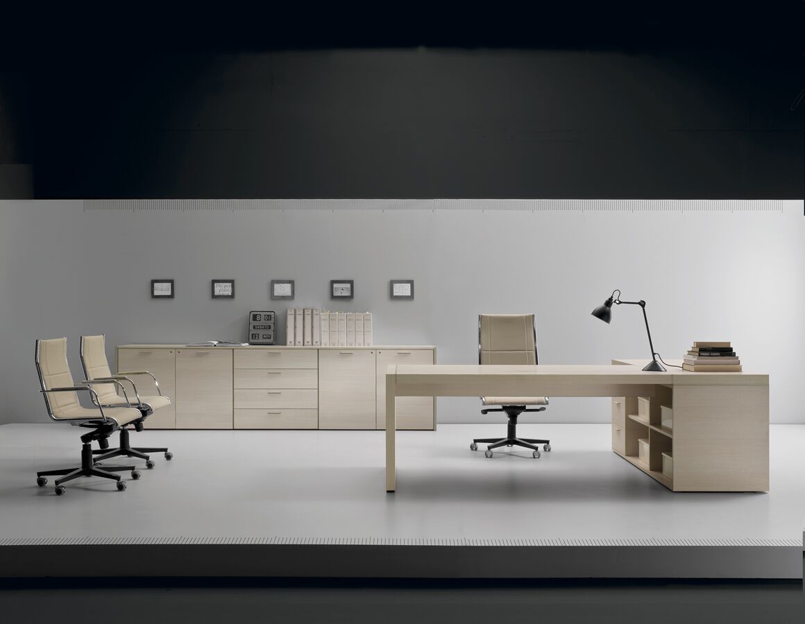 Деревянный угловой рабочий стол с ящиками i 4 Mariani ARCH-00129879 - Вид №2