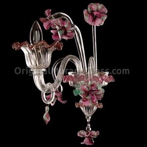 1235 ORIGINALMURANOGLASS Настенный светильник Бра Петунья - Флорал - муранское стекло OMG 25 см