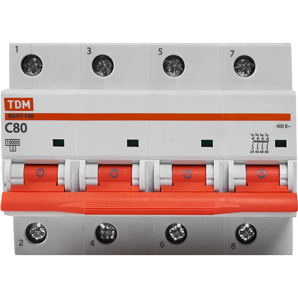 Автоматический выключатель TDM Electric ВА47-100 4P на 80А 84399533 STLM-0049306 - Вид №1