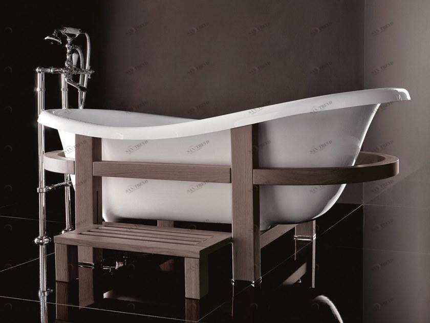 Gruppo Treesse Отдельностоящая овальная ванна на деревянных ножках Vasche in stile classico sun-id-1466384