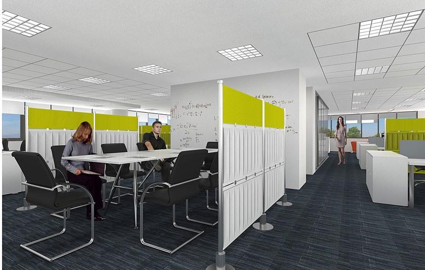 Slalom Отдельно стоящая офисная перегородка из trevira® cs Ecorange sun-id-1442797 - Вид №7